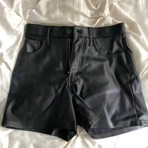 Abercrombie and Fitch Black Vegan Leather Shorts Size 25/XS